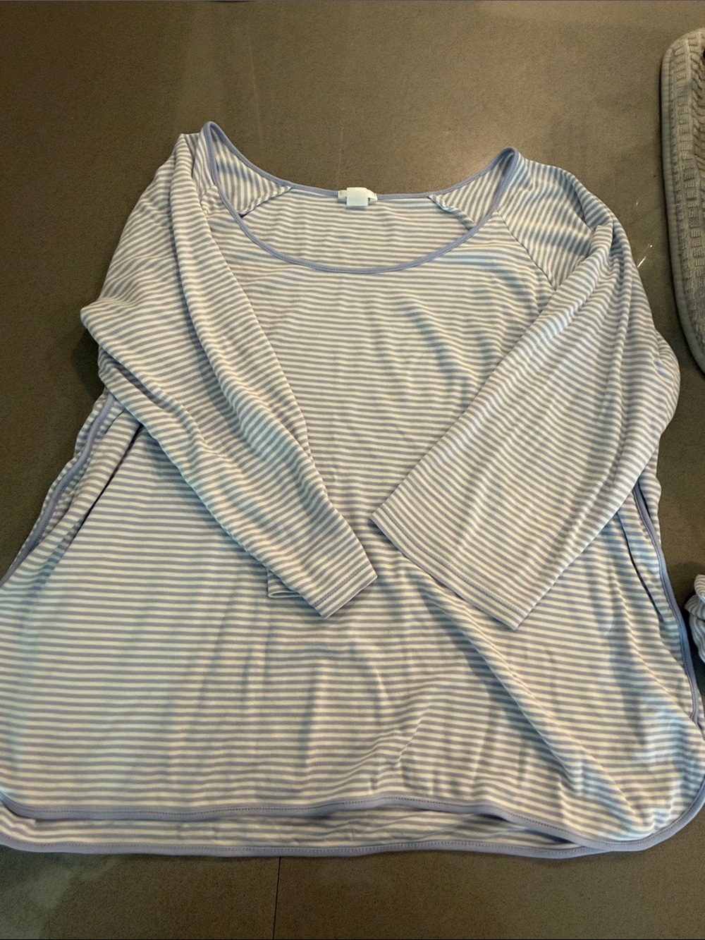 Striped Blue & White Pajama Set - Picture 4 of 4